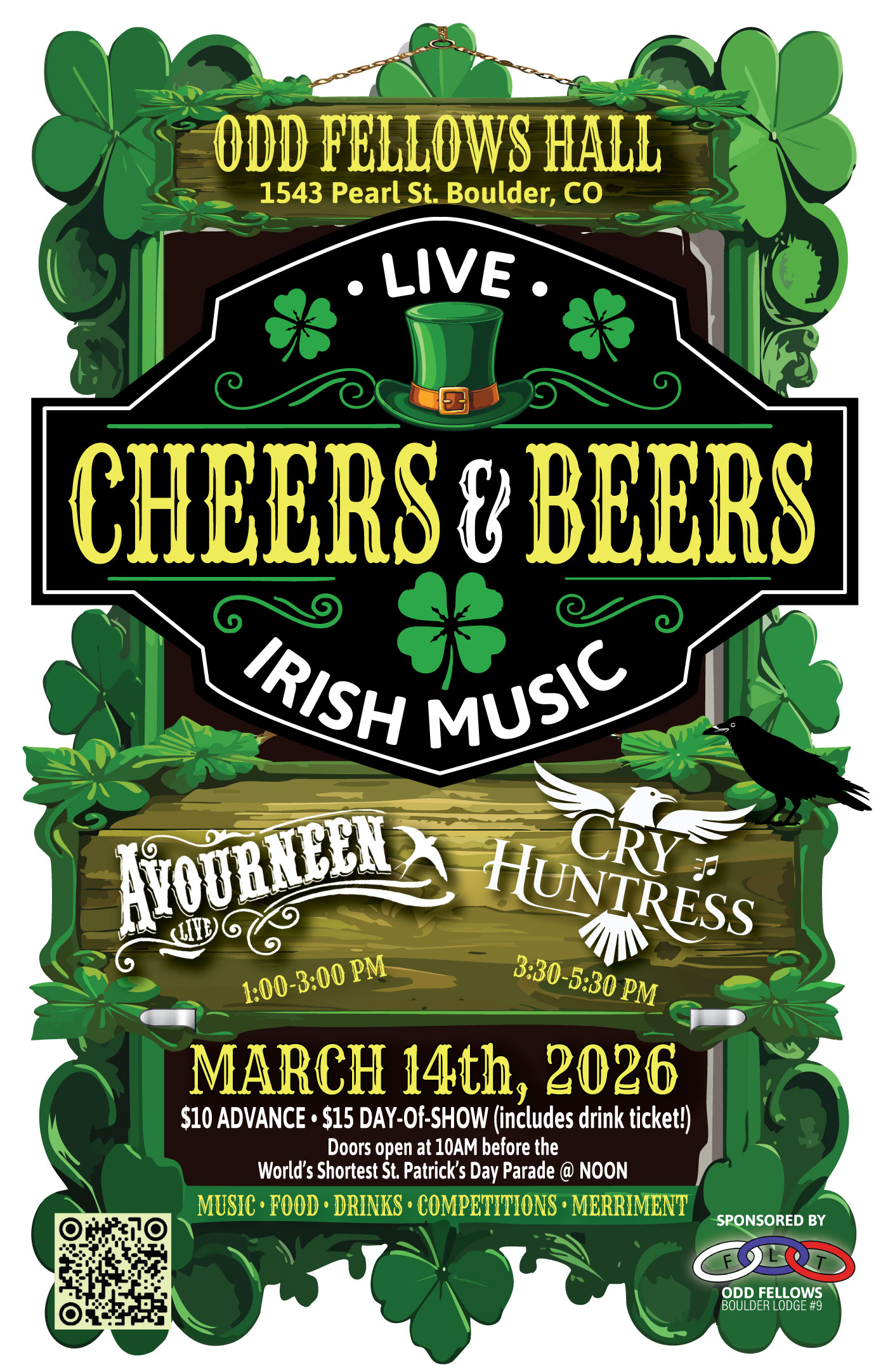 Cry Huntress St. Patrick's Day Show at the Odd Fellows